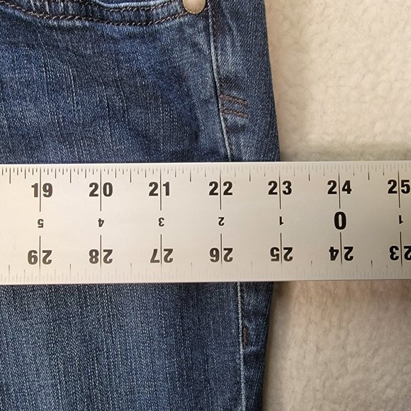 Torrid Dark Blue Denim Rinse Stretch Classic Mid Rise Slim Boyfriend Jeans - Picture 6 of 16